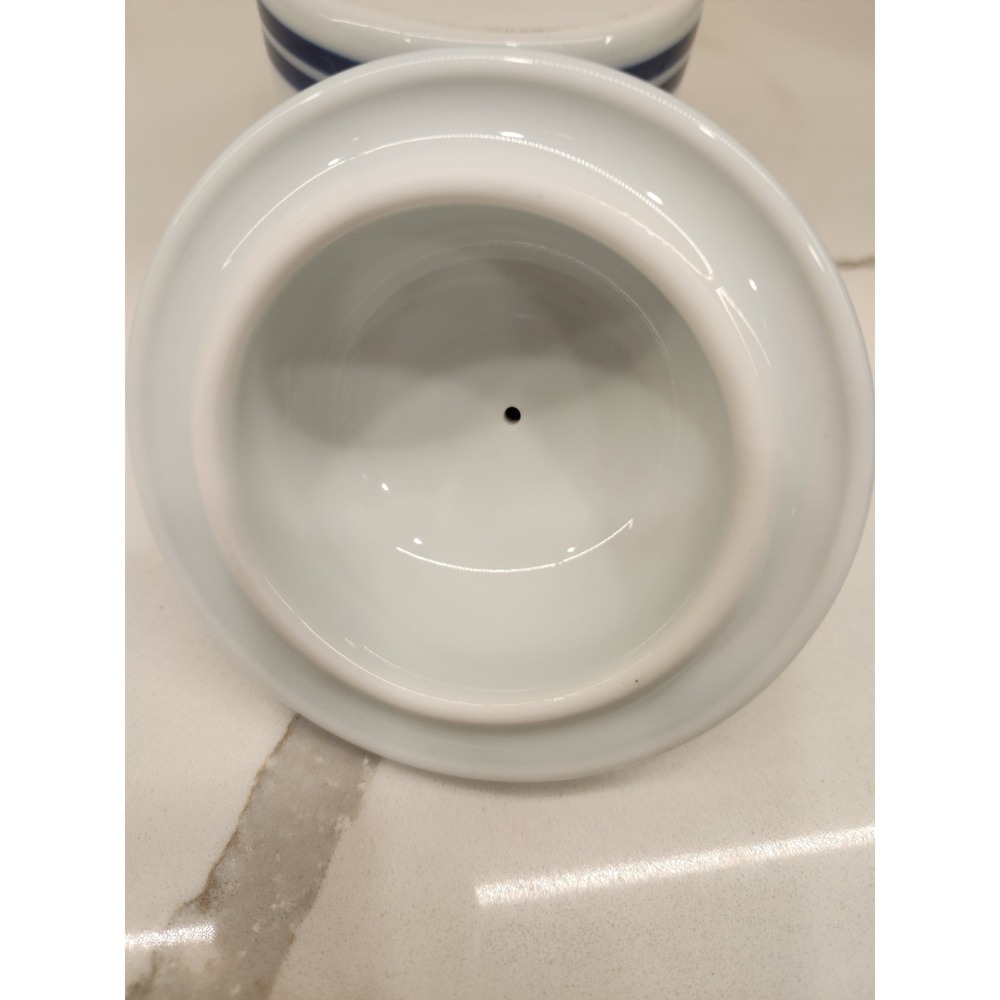 Vintage Dansk Blue & White Ceramic Lidded Condiment/Jam Sugar Bowl With Spoon‎ - Picture 7 of 8